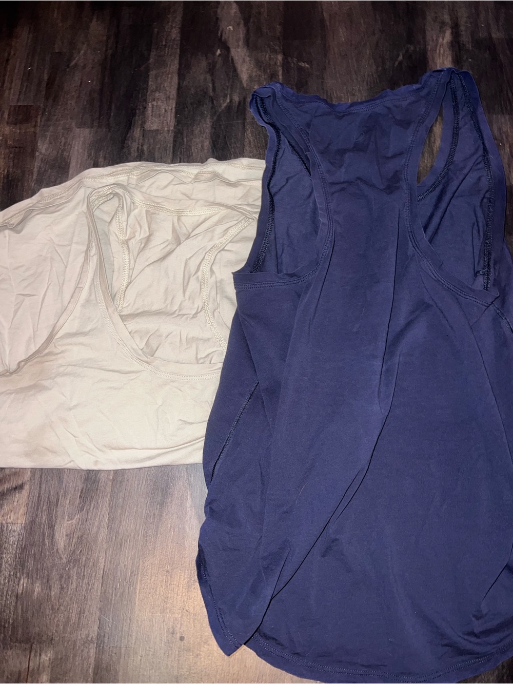 CRZ YOGA Racerback Tank Top - Navy and Light Beige